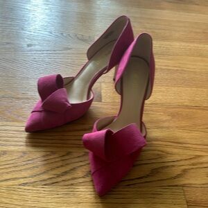 Pink suede heels